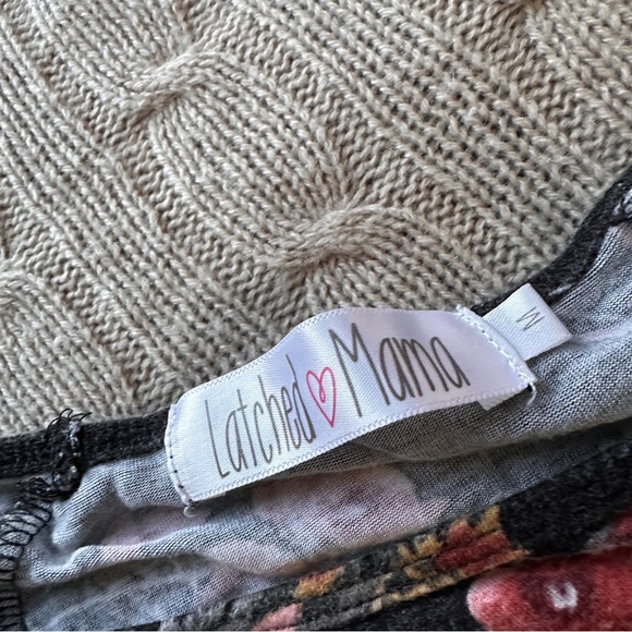 EUC Latched Mama Quarter Sleeve Nursing Midi Dress, Black Floral, Medium - Picture 8 of 8